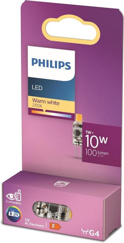 Philips LED G4 Capsule 1W 2700K Warmweiß 100lm 12V – Ersatz für 10W Halogen