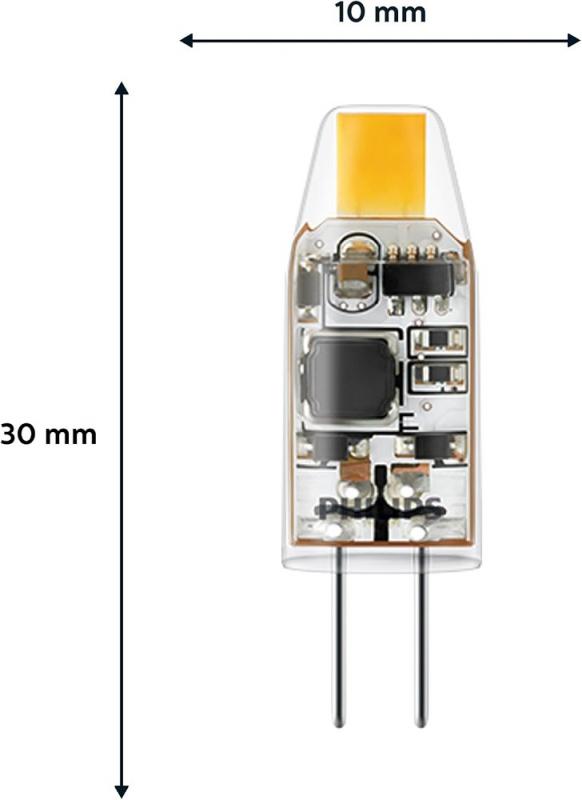 2er Set Philips LED G4 Brenner 1W 2700K 100lm Warmweiß transparent