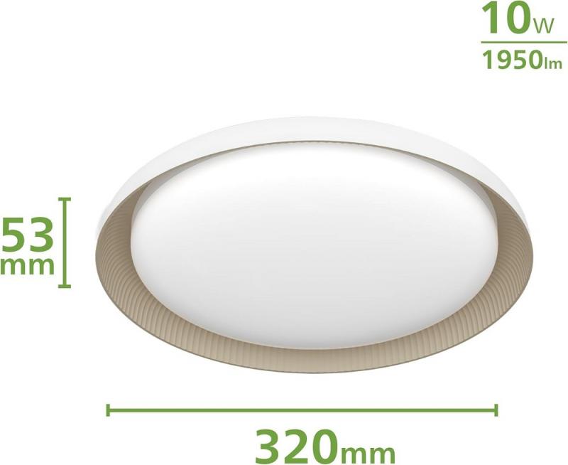 Philips Pebblo UltraEfficient LED Deckenleuchte Weiß/Beige 4000K SceneSwitch