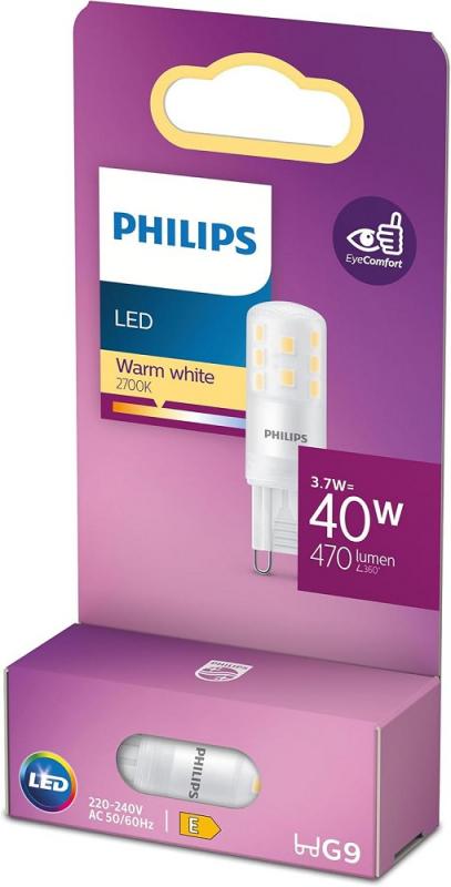 Philips G9 Stiftsockel Lampe 3,7W wie 40W warmweißes Licht 2700K