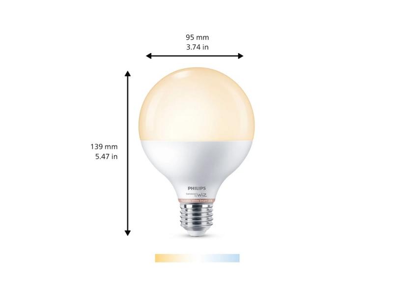 Philips WiZ Smart LED-Globelampe G95 E27 11W wie 75W 1055lm 2200–6500K dimmbar Matter