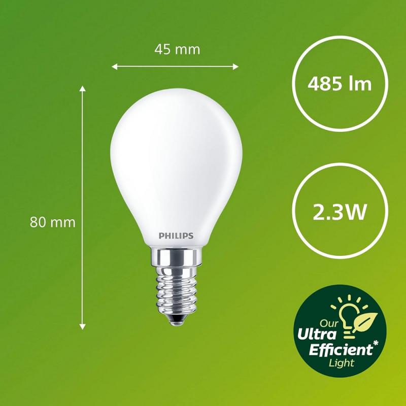  Philips LED E14 Lampe Tropfenform 2,3W wie 40W warmweisses Licht Ultra Efficient
