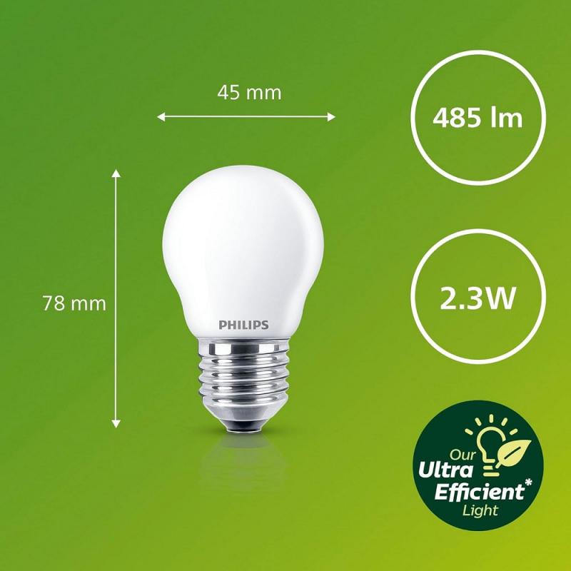  Philips LED E27 Lampe Tropfenform 2,3W wie 40W warmweisses Licht Ultra Efficient