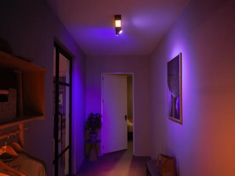 Philips Hue White & Color Ambiance Centris 2er Spot, dimmbar, 16 Mio. Farben, steuerbar via App, kompatibel mit Amazon Alexa, schwarz