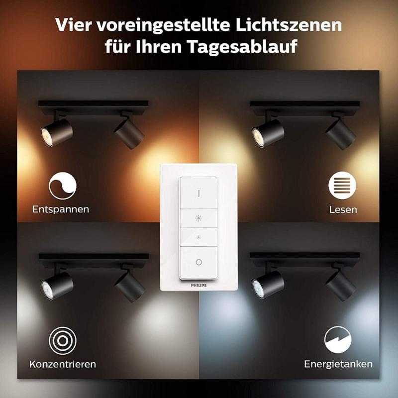 Philips Hue 2-flammiger LED-Wandstrahler RUNNER in Schwarz Tunable White