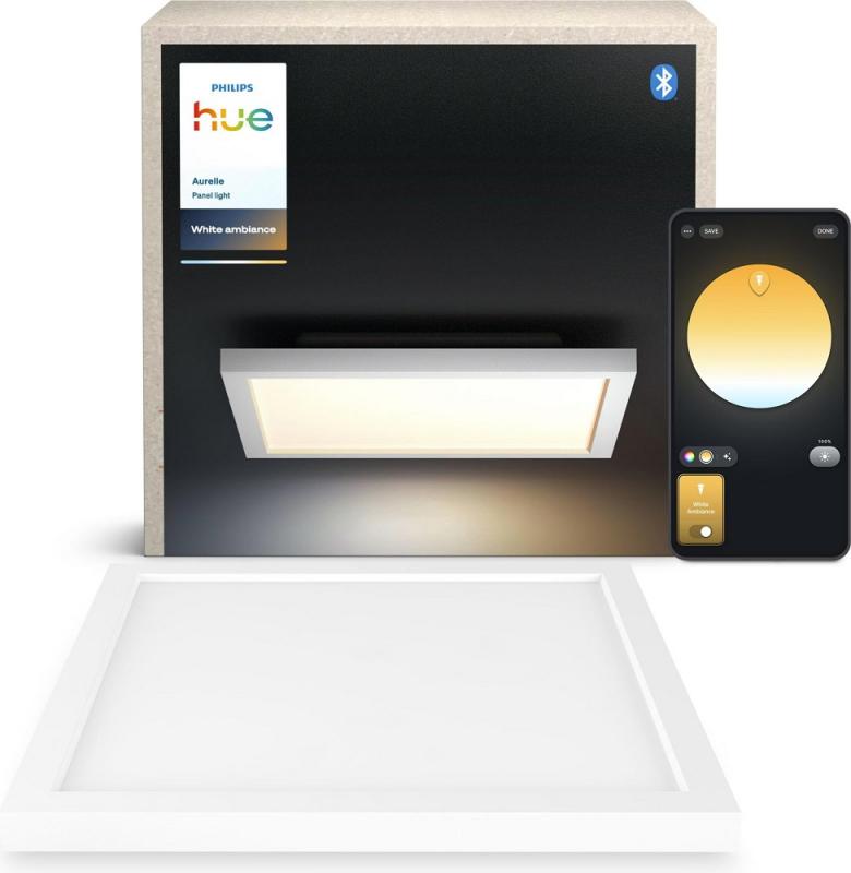 Philips Hue White Ambiance Panelleuchte Aurelle in Weiß
