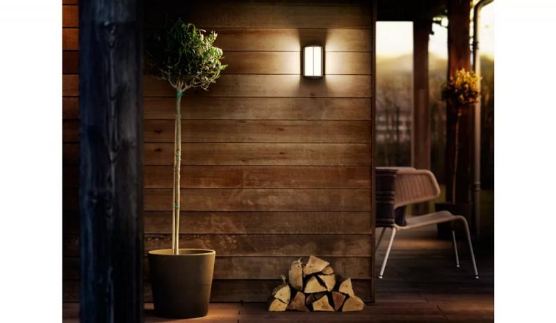 Philips Außenwandleuchte Reese Anthrazit - warmweißes Licht