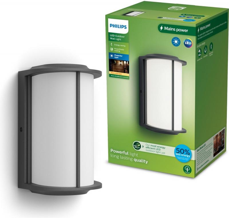 Philips Außenwandleuchte Reese Anthrazit - warmweißes Licht