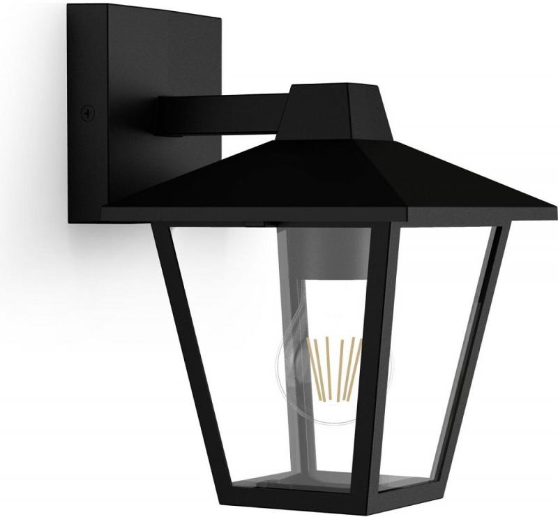 Philips Outdoor Kinno Wandleuchte mit E27-Fassung, Schwarz