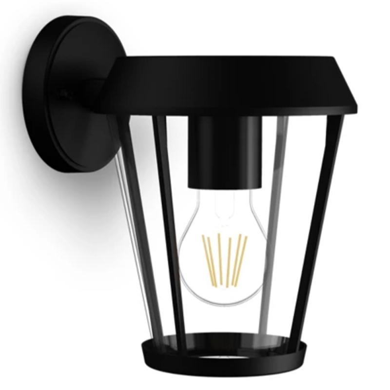 Philips Wandleuchte Sunera in Schwarz mit E27 Fassung IP44