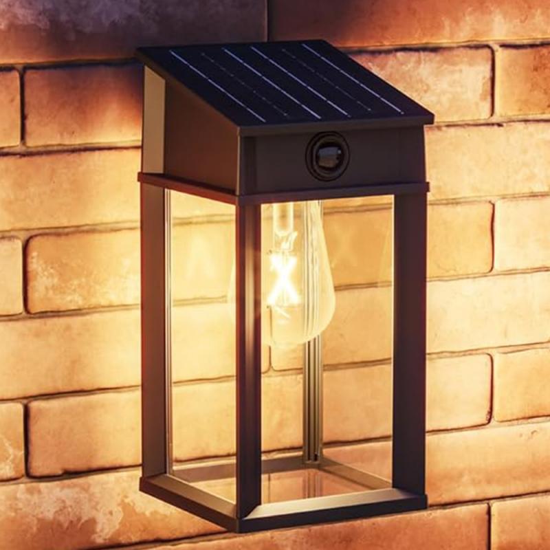 Philips Solar Wandleuchte Geri Ultra Efficient in Schwarz mit Bewegungssensor & warmweißes Licht IP44