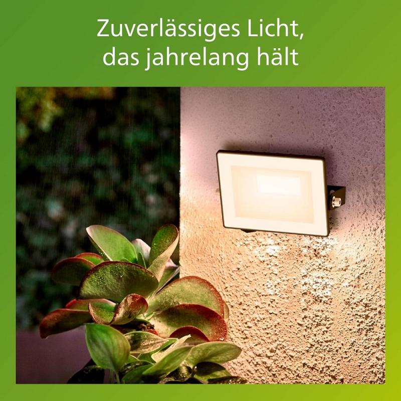 Philips Lois Flutlichtstrahler für den Außenbereich - 10 Watt, 3000K weißes Licht, Schwarz