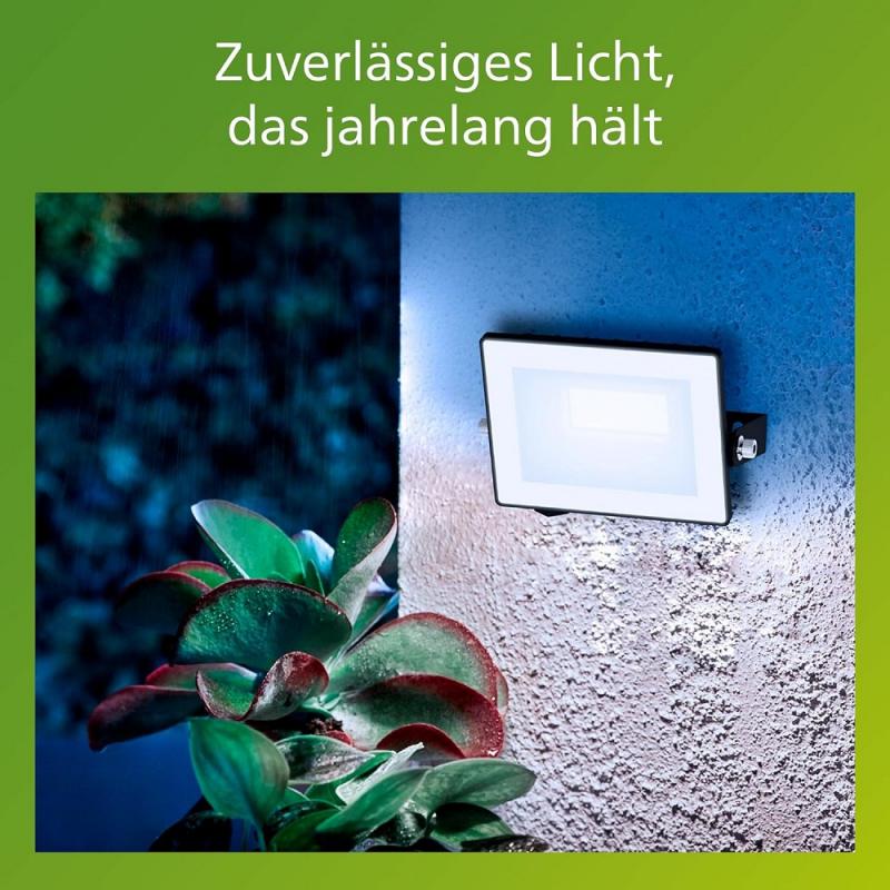 Philips Lois Flutlichtstrahler für den Außenbereich - 10 Watt, 5000K Tageslicht, Schwarz