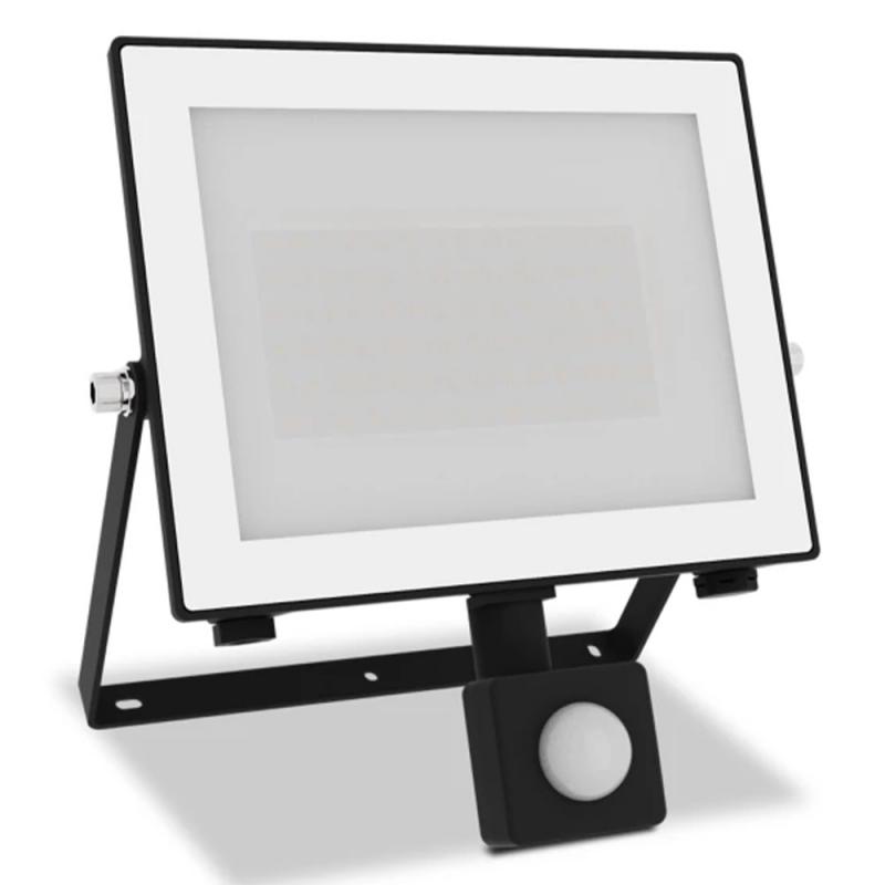 Philips Lois Flutlichtstrahler mit Sensor für den Außenbereich - 50 Watt, 3000K weißes Licht, Schwarz, Tageslicht