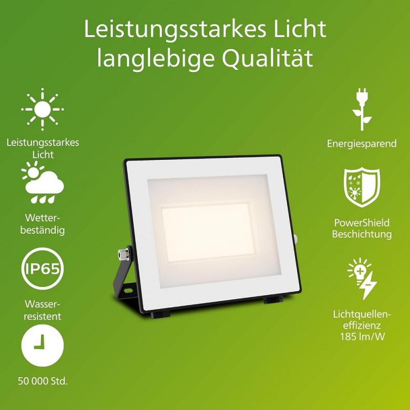 Philips Lois ultraeffizienter Flutlichtstrahler für den Außenbereich - 14 Watt, 3000K warmweißes Licht, Anthrazit