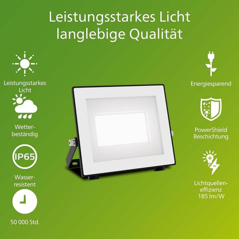 Philips Lois ultraeffizienter Flutlichtstrahler für den Außenbereich - 14 Watt, 5000K Tageslicht, Anthrazit