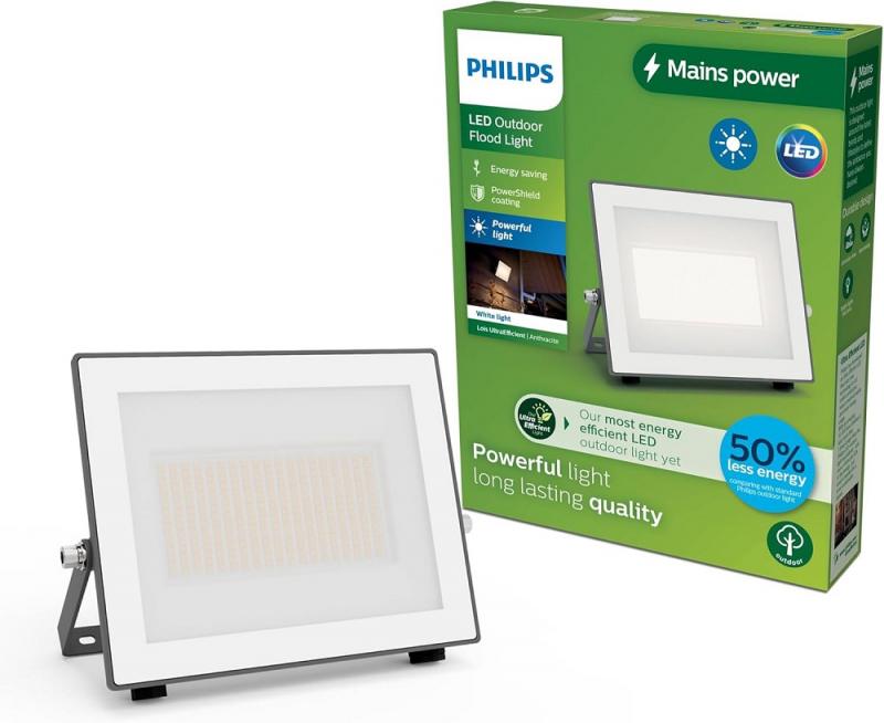 Philips Lois ultraeffizienter Flutlichtstrahler für den Außenbereich - 24 Watt, 3000K warmweißes Licht, Anthrazit