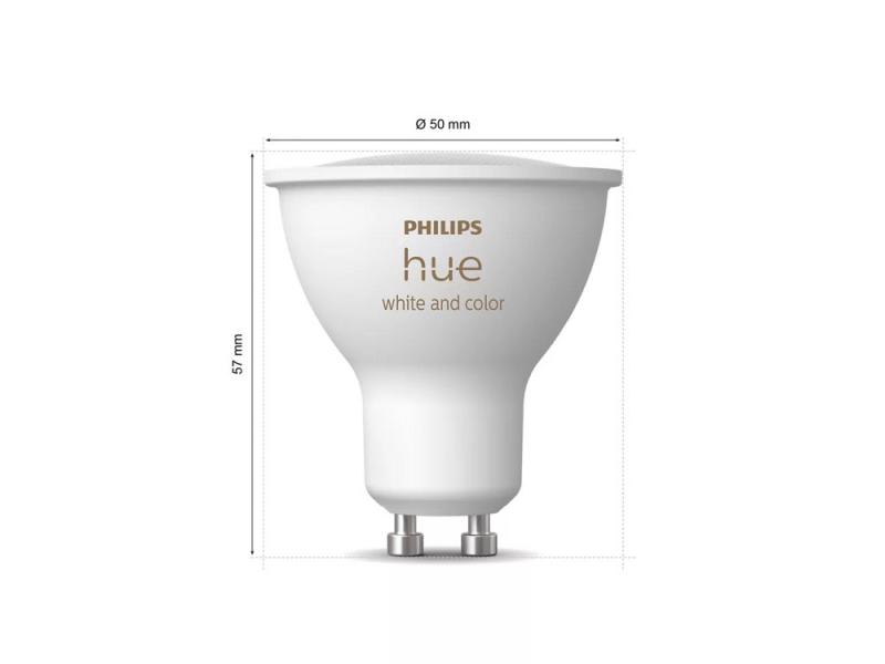 Philips Hue White & Color Ambiance Starter Set mit 3 x GU10 RGBW Lampen 4,2W wie 35W & Bridge Pro &  Dimmschalter