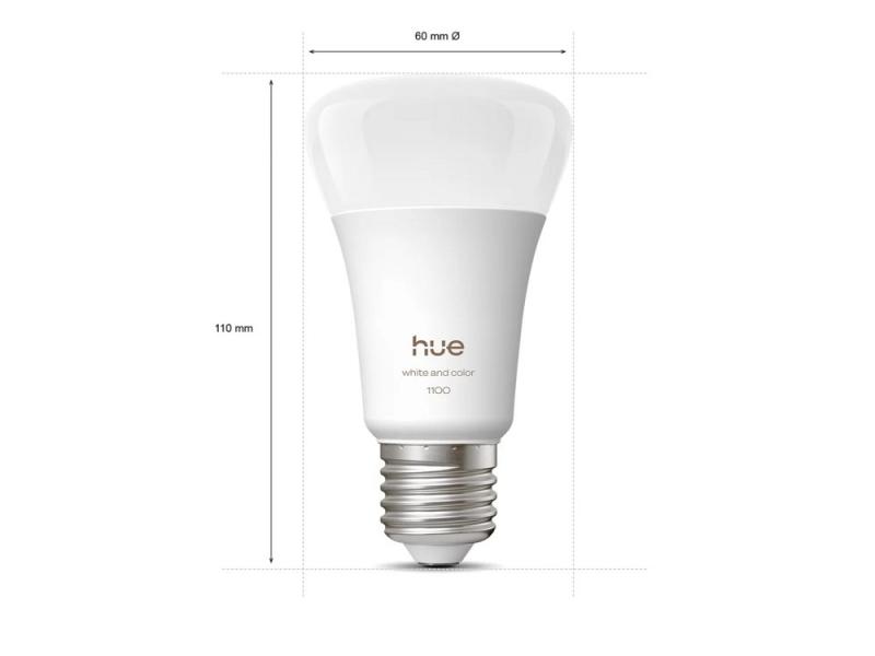 Philips Hue White & Color Ambiance Starter Set mit 2 x E27 RGBW Lampen 8,1W wie 75W & Bridge Pro & Dimmschalter