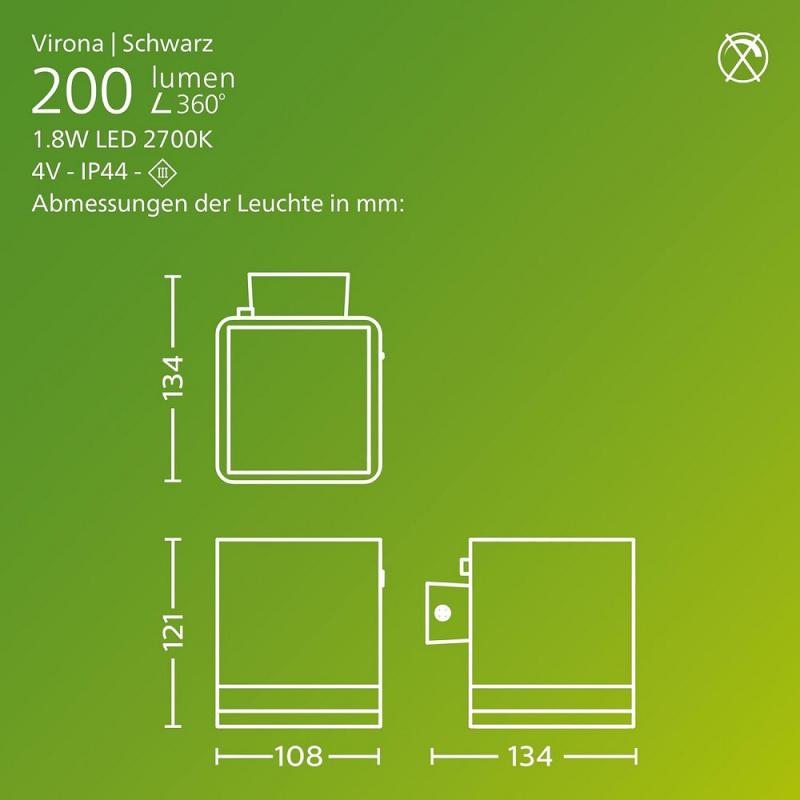 Philips Virona Solar-Wandleuchte für den Außenbereich