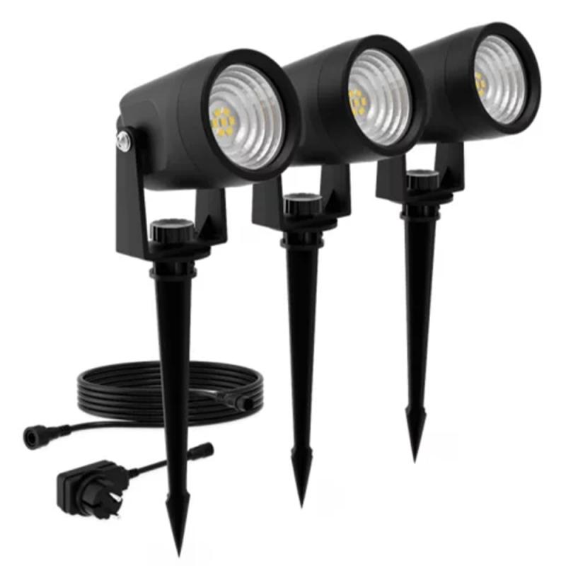 Philips 3er Set GardenLink Niedervolt-Spot Reuel Erweiterung in Schwarz warmweißes Licht IP44