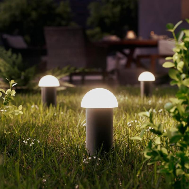 Philips 3er-Set Outdoor GardenLink Niedervolt-Sockelleuchtein schwarz IP67 wasserfest - warmweißes Licht