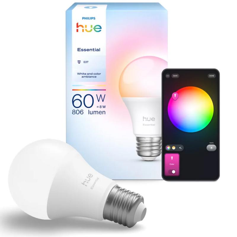 Philips Hue Essential E27 LED Lampe 8W wie 60W - RGBW dimmbar