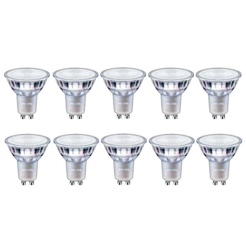 10er Pack Philips GU10 MASTER LEDspot Value D 2700K warmweißer Reflektor 36° dimmbar 3,7W wie 50W Glas 90Ra hohe farbwiedergabe
