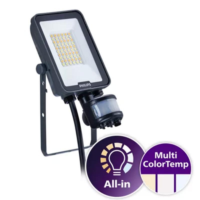 Philips LED-Scheinwerfer BVP167 mit Sensor 20W umschaltbare Farbtemperatur warm- bis kaltweiß IP65