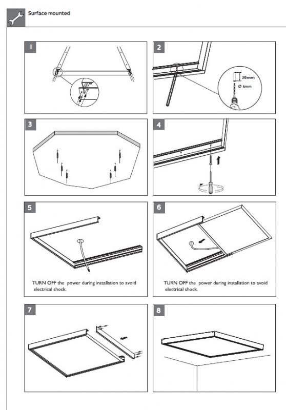 Philips Panel Aufbaurahmen Set 60x60cm