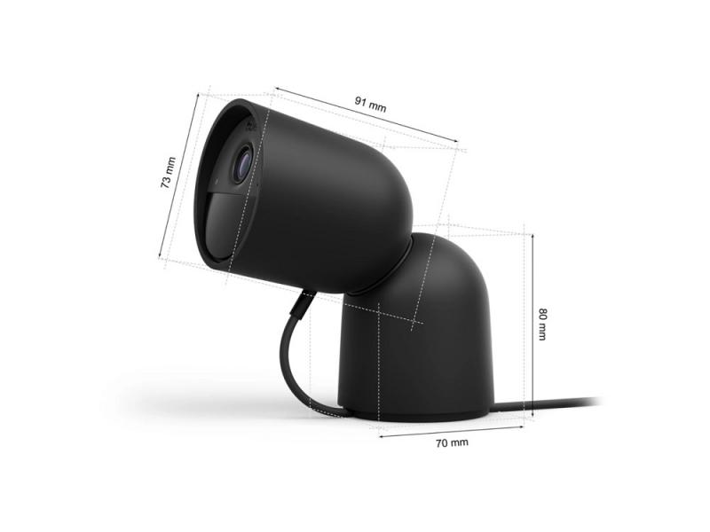 Philips Hue Secure kabelgebundene Smart Home Überwachungskamera mit Standfuß Full HD Video schwarz