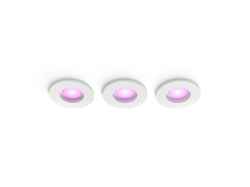3er-Pack Philips Hue White & Color Ambiance 1er Xamento Einbauspot in weiß IP44 - geeignet für Badezimmer