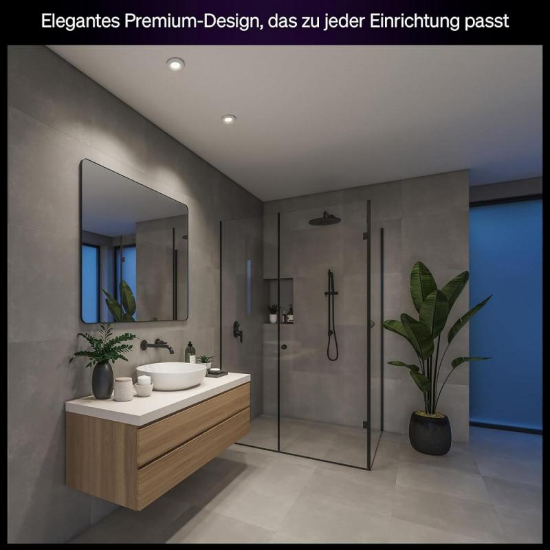 3er Set Philips Hue White Ambiance LED Einbauleuchte Adore in Weiß Bluetooth & ZigBee IP44 Bad geeignet