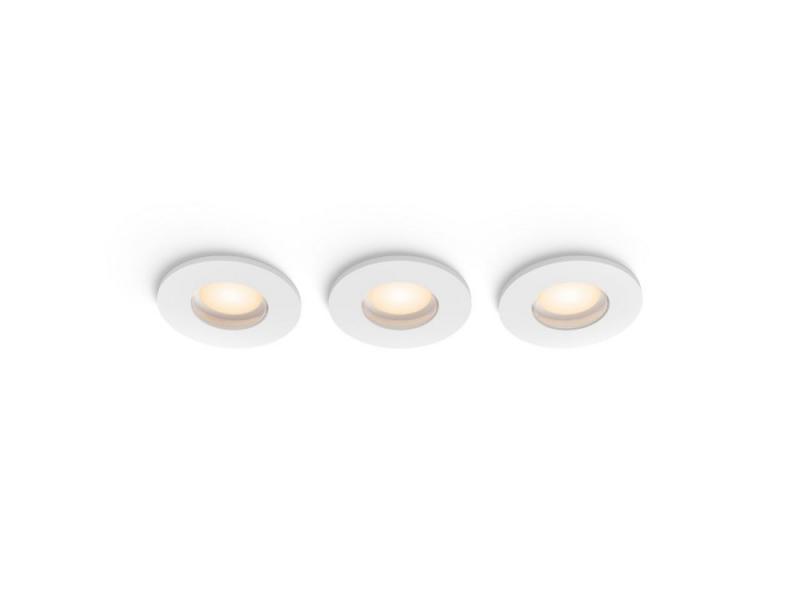 3er Set Philips Hue White Ambiance LED Einbauleuchte Adore in Weiß Bluetooth & ZigBee IP44 Bad geeignet