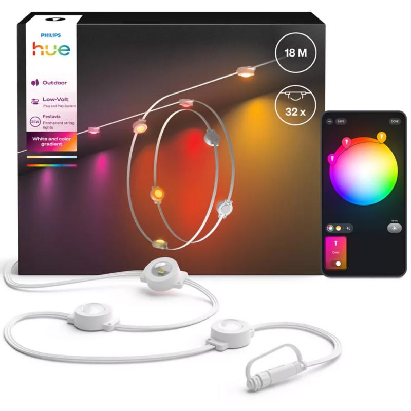 Philips Hue Festavia Lichterkette 18m Basis-Set für außen IP54 RGB IP65