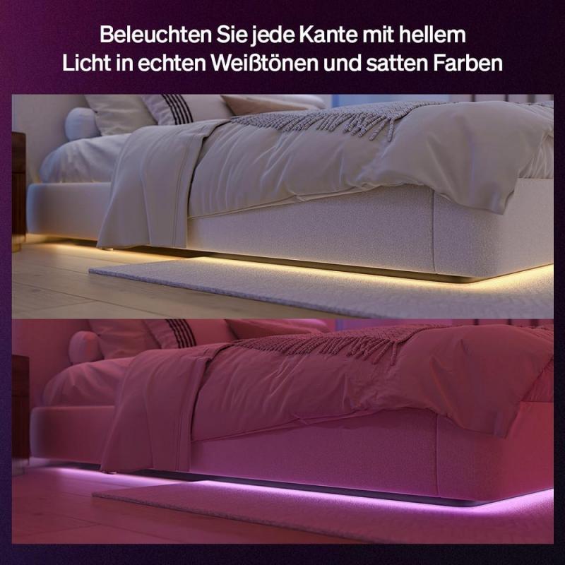 Philips  Hue  Flux Lightstrip 3 m, flexible Innenbeleuchtung, Chromasync-Farbmischung, RGBW, Streifen zuschneidbar, App- und Sprachsteuerung