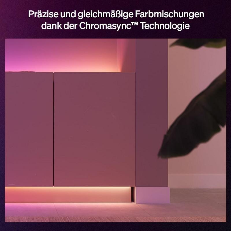 Philips  Hue  Flux Lightstrip 3 m, flexible Innenbeleuchtung, Chromasync-Farbmischung, RGBW, Streifen zuschneidbar, App- und Sprachsteuerung