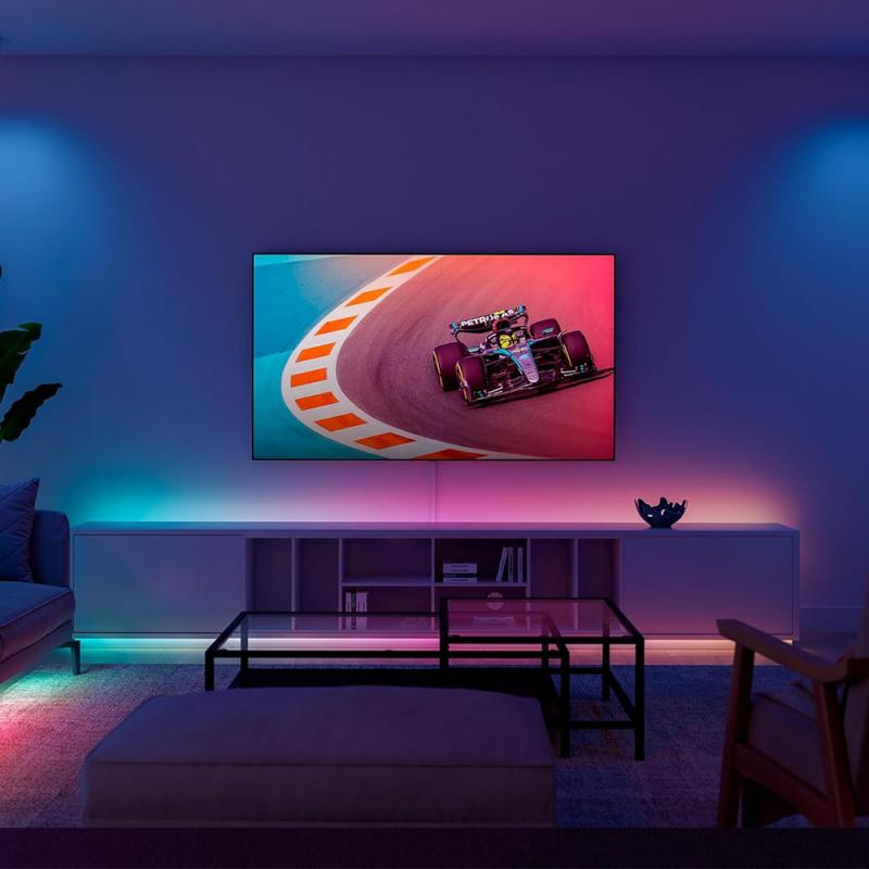 Philips Hue Essential 5-Meter-LED-Lightstrip, RGB, flexible Innenbeleuchtung, App- und Sprachsteuerung, kompatibel mit Alexa, Google Assistant und Apple Home