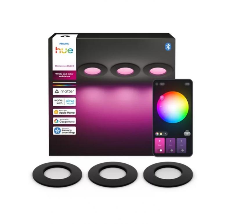 Philips Hue Slim Einbauleuchte 90 mm 3er-Pack RGBW Smart Home