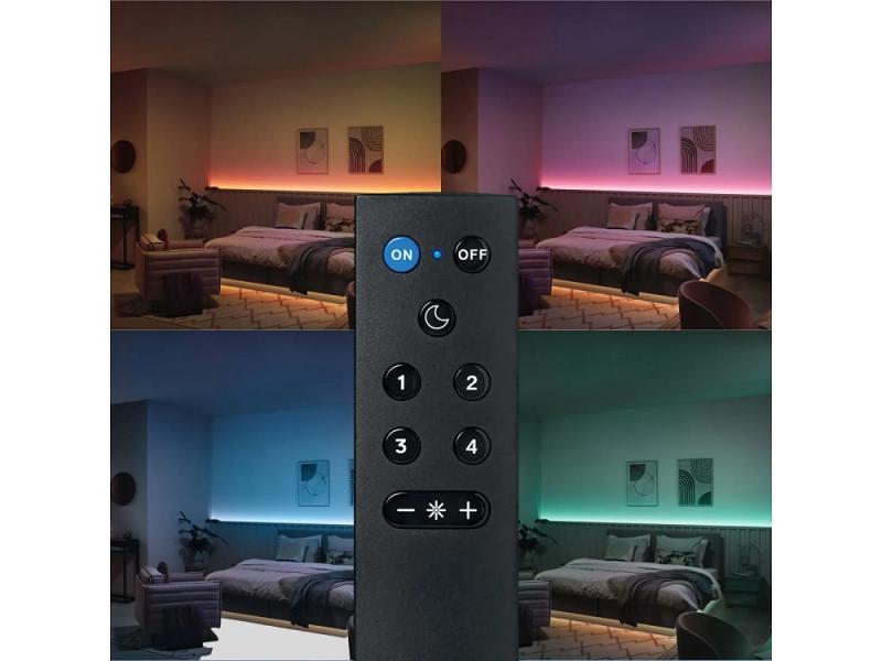 Philips WiZ Smart Home Fernbedienung – 9 Tasten, dimmbar, 4 Lichtszenen, Nachtlicht, Schwarz