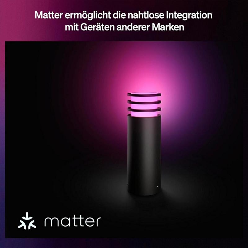 Philips Hue Lucca LED Sockelleuchte für Außenbereich White & Color Ambiance 1100lm IP44