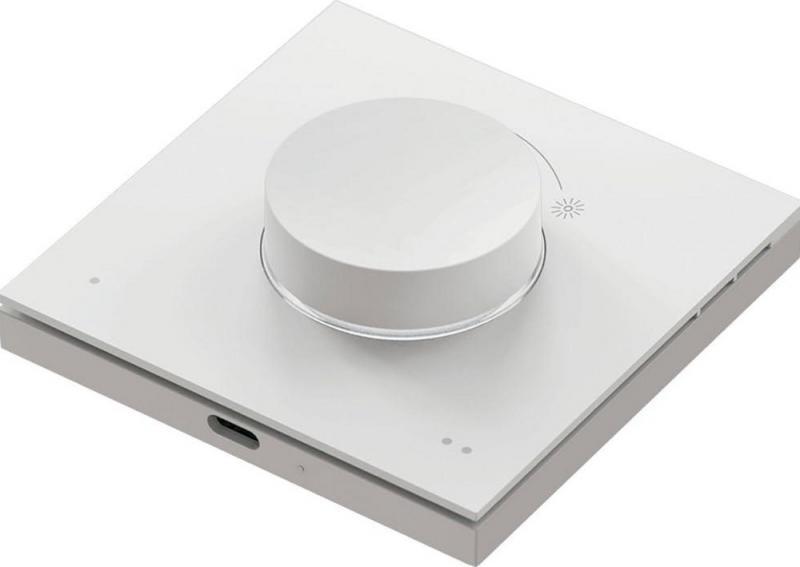 Philips WiZ Smart Dial Switch – Kabelloser Drehschalter mit Dimmfunktion, USB-aufladbar, Weiß