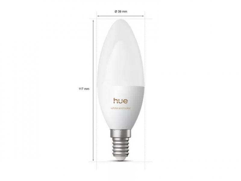 3er Set Philips Hue B39 Kerze – Smarte E14 LED-Lampe White & Color Ambiance