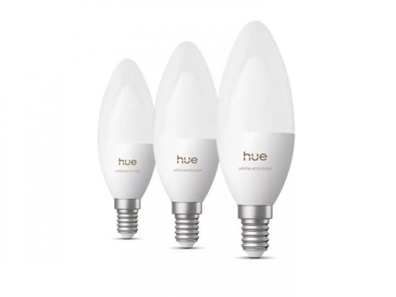 3er Set Philips Hue B39 Kerze – Smarte E14 LED-Lampe White & Color Ambiance