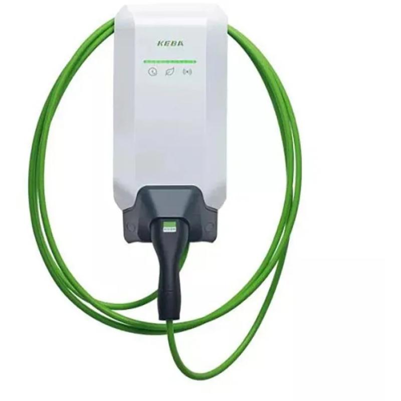 KEBA KeContact P40 11 kW Wallbox weiß mit 6 m Typ-2-Kabel, WLAN, Bluetooth & RFID