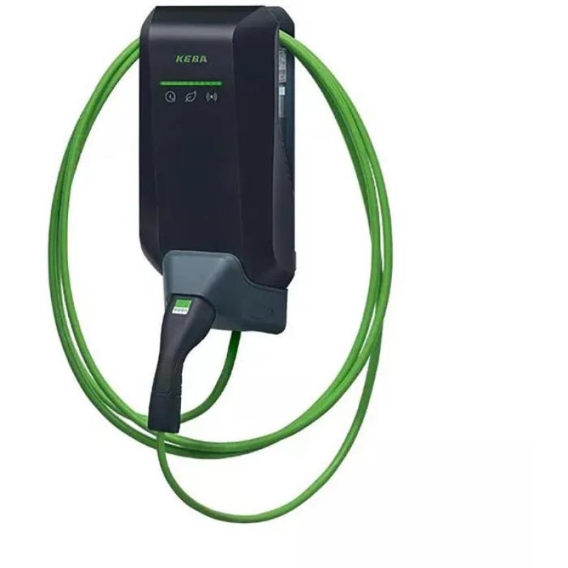 KEBA KeContact P40 11 kW Wallbox schwarz mit 6 m Typ-2-Kabel, WLAN, Bluetooth, RFID & MID