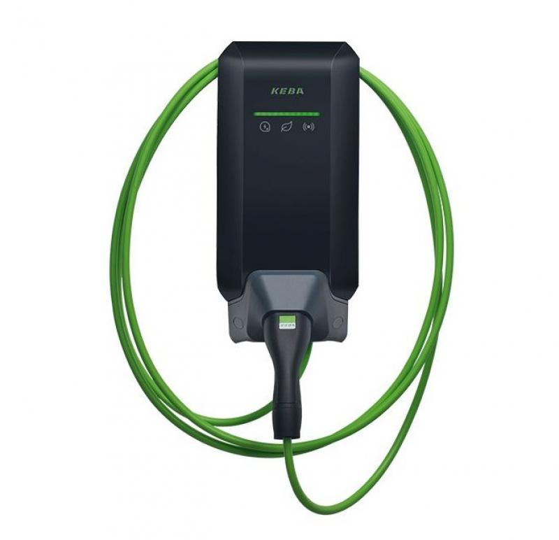 KEBA KeContact P40 Pro 22 kW, 3-phasig, 6 m Typ-2-Kabel, Schwarz, WLAN, Bluetooth, RFID, MessEV, Hersteller-Art.-Nr. 131.744