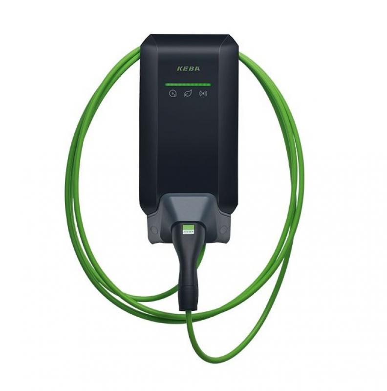 KEBA KeContact P40 Pro 22 kW, 3-phasig, 6 m Typ-2-Kabel, Schwarz, WLAN, LAN, LTE, RFID, Hersteller-Art.-Nr. 131.745