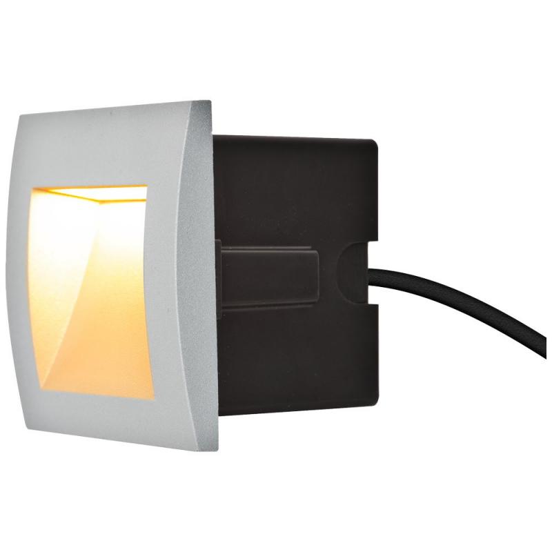 EVN LED Wandeinbauleucht für innen & außen grau IP65 1W 3000K warmweißes Licht zur Treppenbeleuchtung