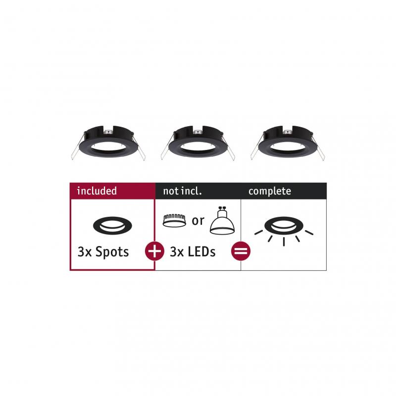 Paulmann 92481 EBL Choose 3er Spot starr max 3x10W 230V 51mm Schwarz matt Alu - Aktion: Nur noch angezeigter Bestand verfügbar